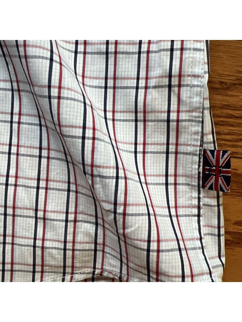 English Laundry Men's 16 32/33 Flip Cuff Shirt Button plaid - Picture 9 of 9